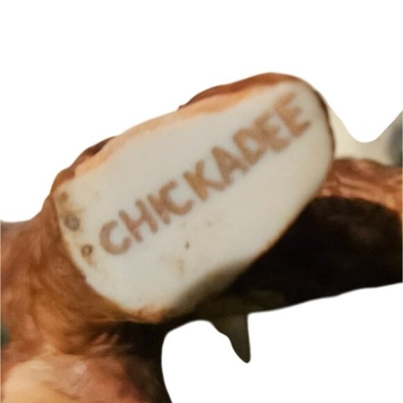 Vintage Antique Hachiro Goto Original Porcelain Chickadee Bird Figurine Japan 5" - Picture 9 of 10